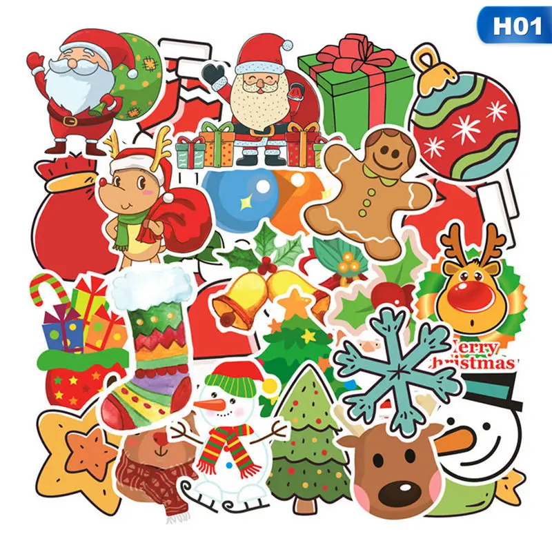 101 шт./компл. Merry Christmas наклейки уличные каракули стикер набор на Рождество День Водонепроницаемая наклейка из ПВХ