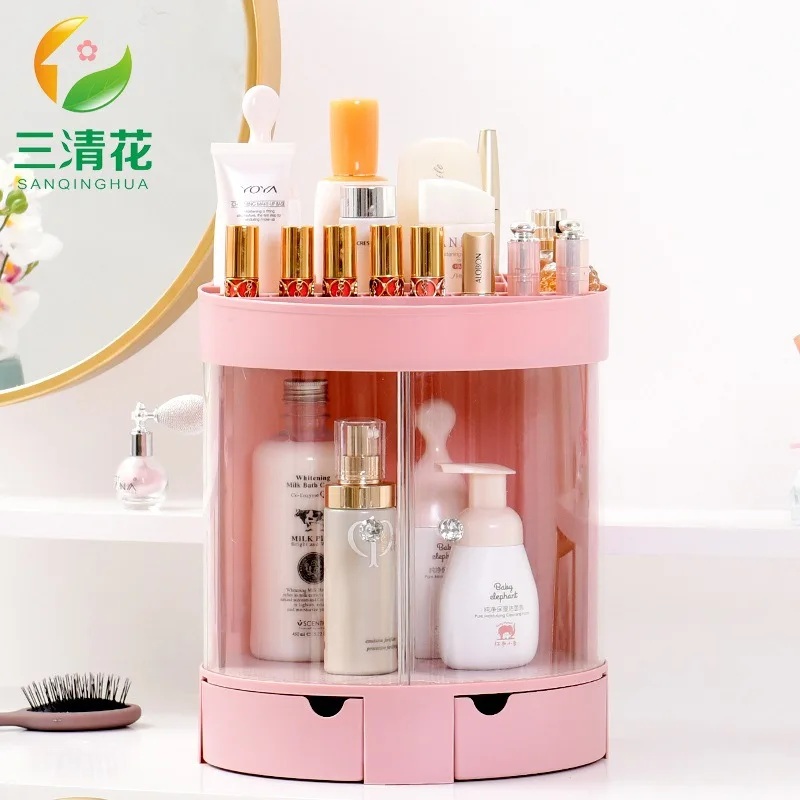 

Sanqing Flower Drawer Cosmetics Storage Shelf Jewelry Rack Lipstick Skincare Organizing Rack Desktop Makeup Storage Box