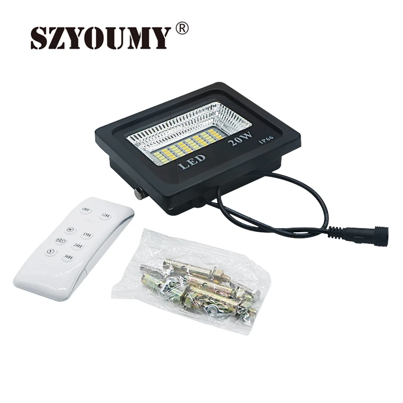 

SZYOUMY 50W Solar Flood Light Double Color Outdoor Floodlights Garden Security Wall Solar Powered LED Flood Light Work 36hours