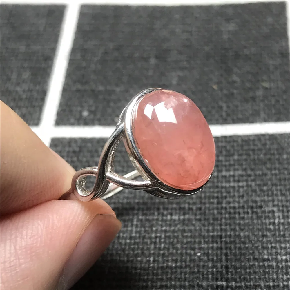 Кольцо с натуральным красным родохрозитом для женщин и мужчин 13,5x11 мм, роскошное ювелирное изделие из серебра 925 пробы с кристаллами, модное кольцо с регулируемым размером ааааа