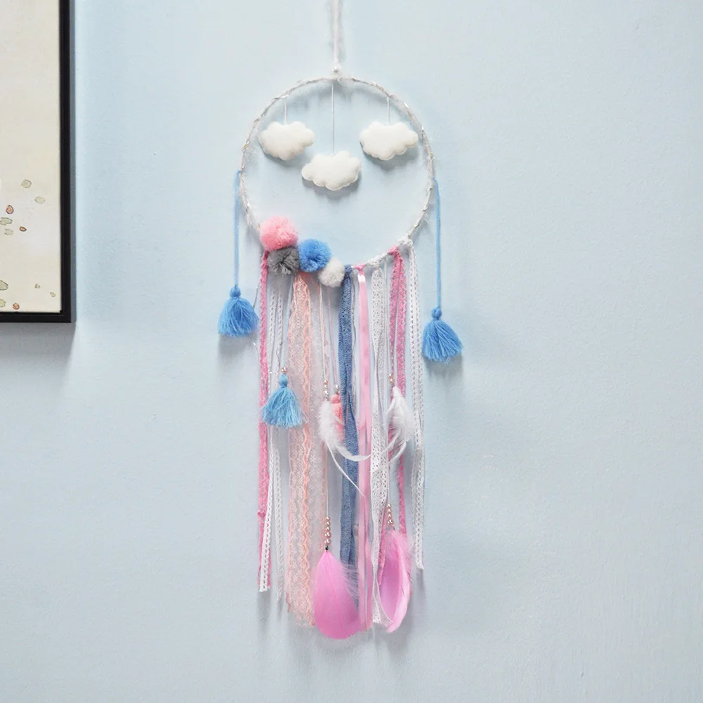 

Artilady Cloud Dreamcatcher DIY Material Box INS Wind Feather Wind Chime Pendant Fill Monternet Room Hanging Decoration Women's