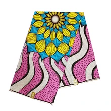 Африканская восковая Ткань, хлопок, высокое качество, красивый настоящий голландский воск с принтом для Ганы, Нигерийского платья Анкары, 6 ярдов