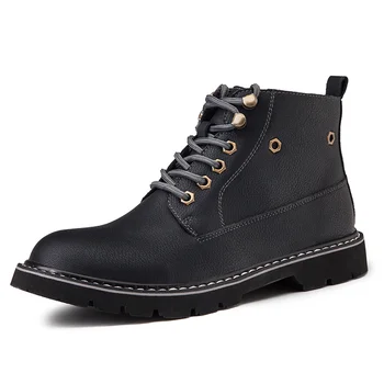 

Top Quality British Men Boots Spring Autumn Shoes Fashion Slip On Boots Breathable Genuine Leather Male Sonw boots %G7311