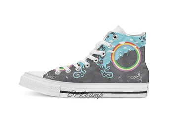 

Somewhere under then rainbow Custom Casual High Top lace-up Canvas shoes sneakers Drop shipping