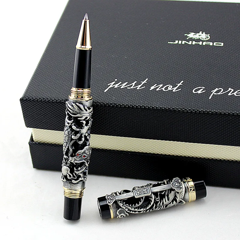 Caneta com Caixa de Presente para Presente Opções de Cores Jinhao Luxo Rolo Bola Canetas Dragão Phoenix Padrão Esferográfica Frete Grátis Várias 14 Computers & Electronics