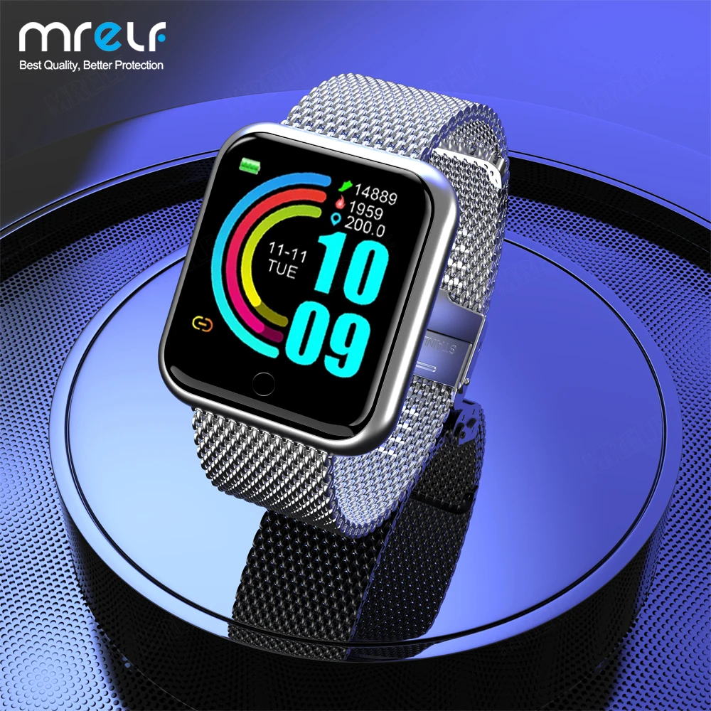 Reloj inteligente para hombre y mujer, pulsera con Bluetooth, Monitor de ritmo cardíaco y sangre, fitness, para Android, 2020