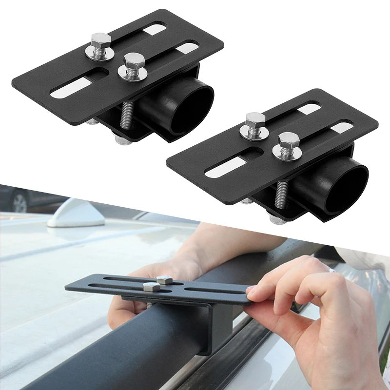 2sets Car Roof Rack Light Bracket Crossbar Luggagerack Mounting Holder