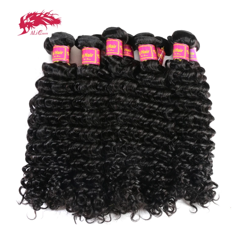Ali Queen Волосы Продукты Remy волосы бразильские глубокая волна 10 шт много