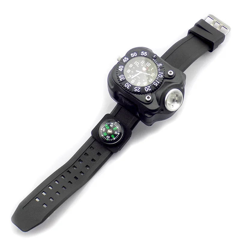 

LED Outdoor Watch Lights Cool Machinery Watch Light Belt Power Torch Rechargeable Night Riding Run Light