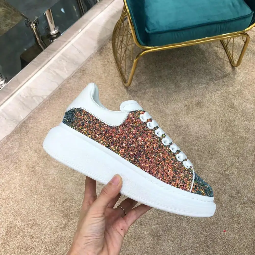 

BELLECOM 2019 Early Autumn New Type Female Leather Small White Shoes with Air Permeability and Heavy Bottom mcqueen shoes Shoes