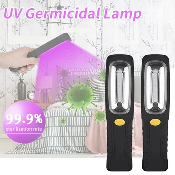 

2Pcs LED UVC Germicidal Lamp 365nm Portable 10LED UV UVC Disinfection Lamp Germicidal Sterilizer Light Handheld Bacteria Killer