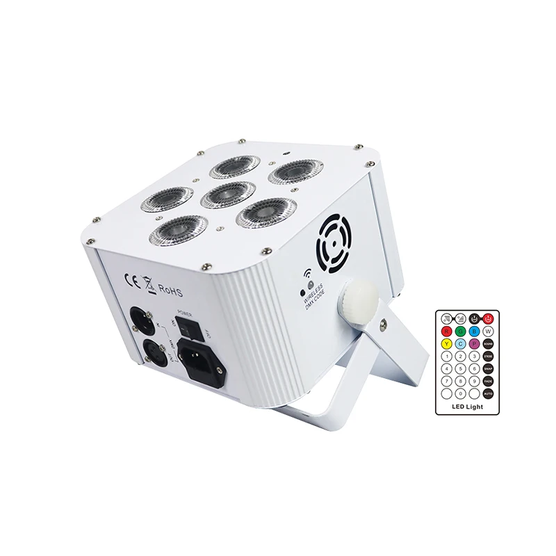 6x18 Вт RGBWA + UV 6 в 1 Аккумуляторный беспроводной светодиодный Uplight IRC Led DMX Slim Par DJ Disco