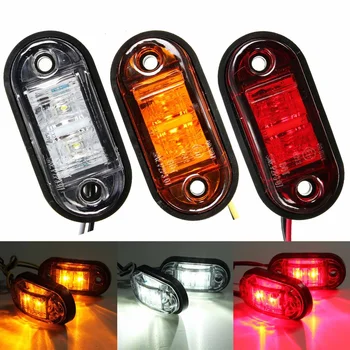 

1X 12V 24V Amber White Red LED Side Marker Lamp Tail Brake Light External for Car Truck Trailer Lorry Bus Van Pickup Signal Ligh