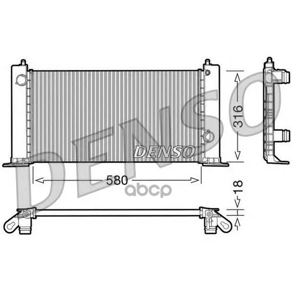 Радиатор Системы Охлаждения Fiat: Stilo(192) 1.2 16v(192xa1b) 01- Denso арт. DRM09120