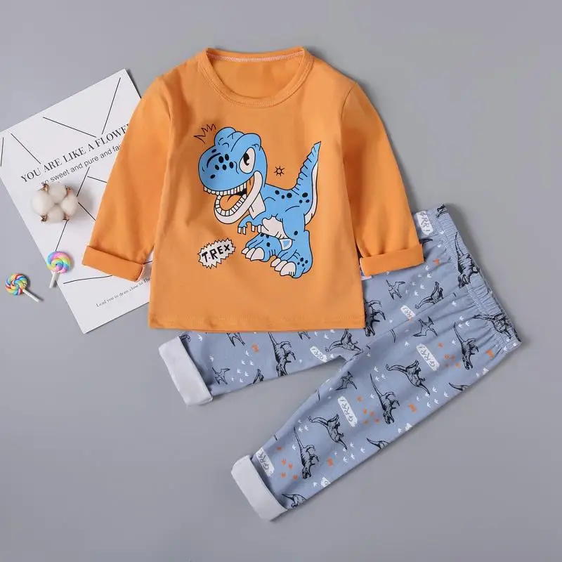 Pyjama Enfant Fashion Pajamas Set Cartoon Baby Girl Clothes Autumn Boys Spiderman Dinosaur Snow white pyjama meisje sleepwear