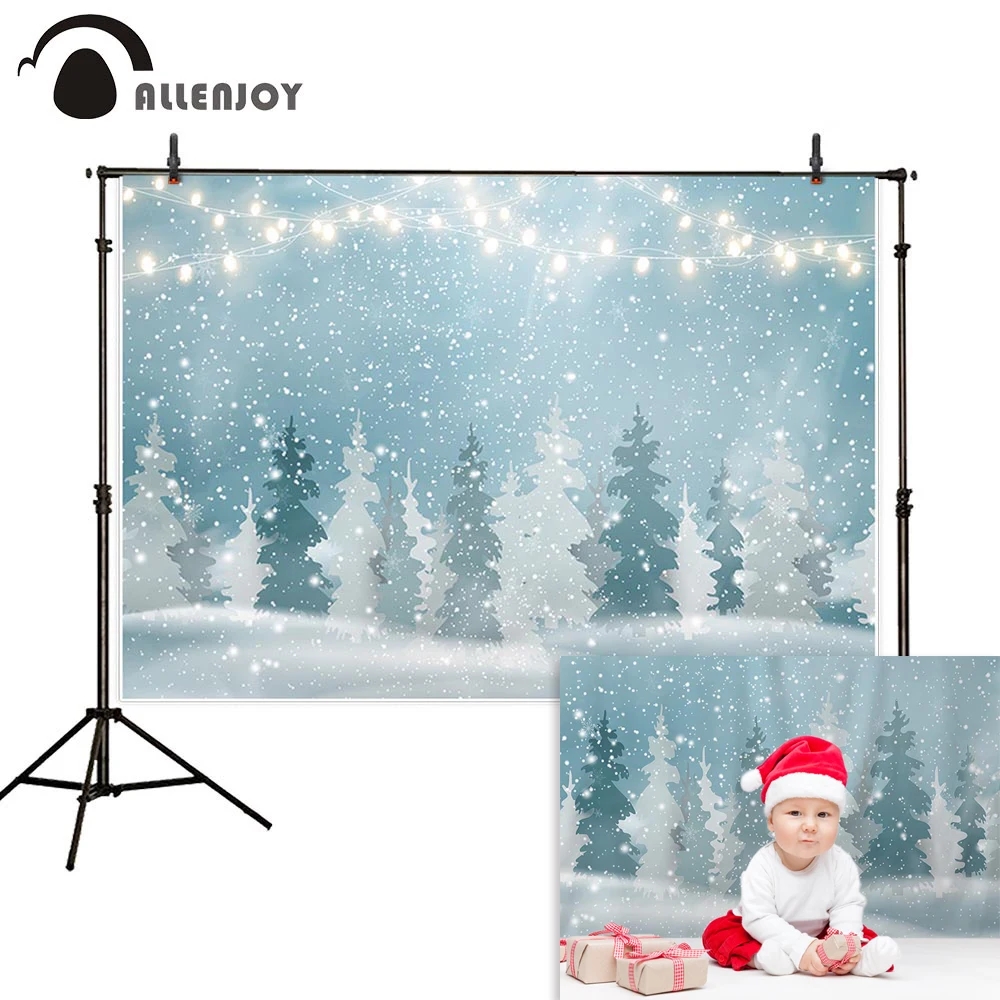Allenjoy фотографические фоны Зимний Лес Снег свет столб ребенок Рождество