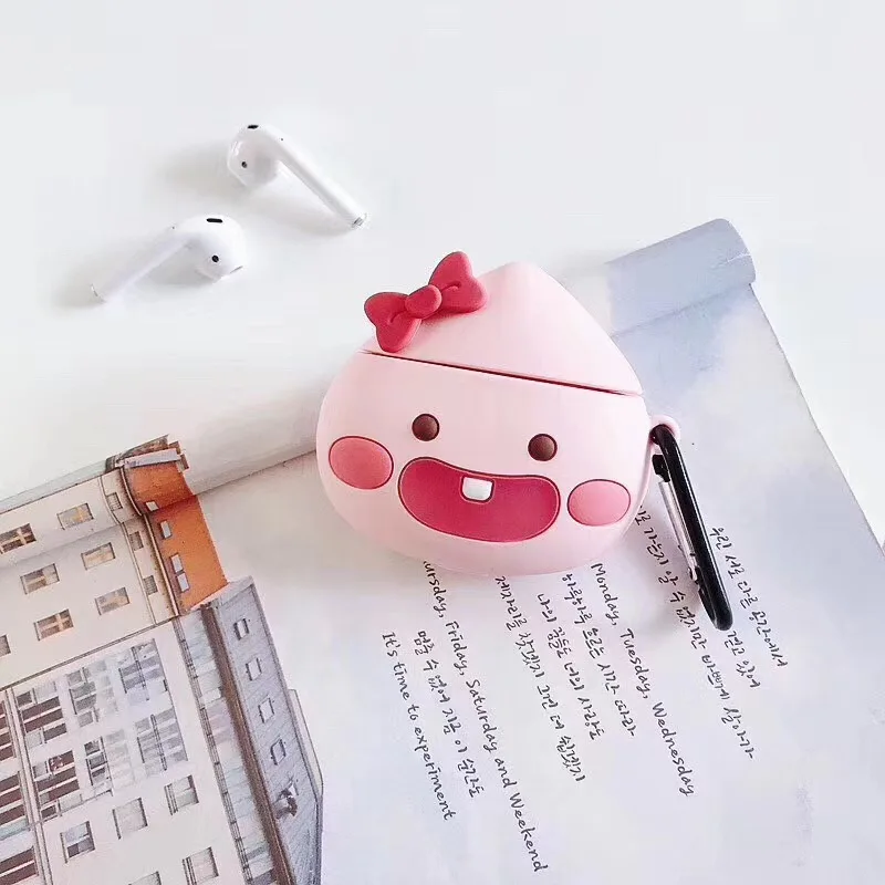 Чехол для наушников с 3D дельфином Airpods 2 чехол силиконовый Китом цветком Earpods
