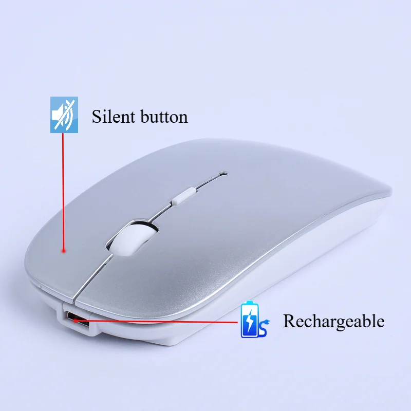 2,4G Беспроводная+ Bluetooth двойной режим 2 в 1 перезаряжаемая мышь 1600 dpi эргономичная Портативная оптическая мышь для ноутбука ПК планшета iPad