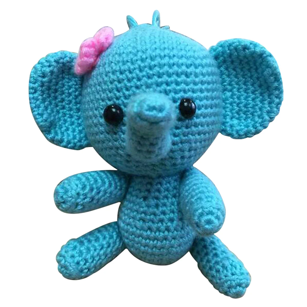 1 Set Crochet Kits - Cute Blue Elephant Handmade Toy for Children Gift | Дом и сад