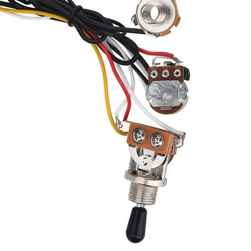 Electric Guitar Wiring Harness Kit 3 Way Toggle Switch 2 Volume 1 Tone 500K