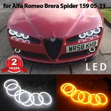 Switchback Super Bright Day Light Dual Color DRL Cotton LED Angel Eyes Halo Rings kit per Alfa Romeo Brera Spider 159 2005-2011
