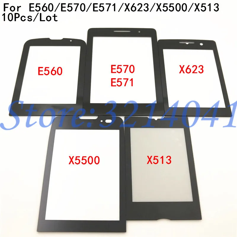 10 шт./лот черный Переднее стекло на экран для Philips Xenium E560 E570 E571 X5500 X623 X513 замена стеклянной панели объектива