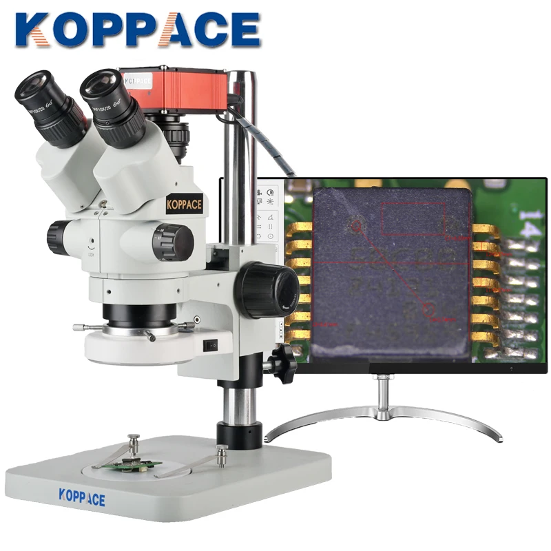 Стерео микроскоп для измерения KOPPACE 3 5x-180X 4K 8 миллиона пикселей может делать фото