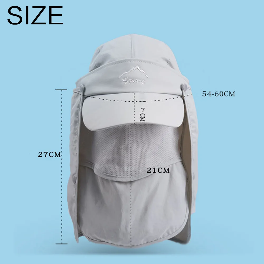 Description Picture 6 of itemFLYSAND Visor Hat Foldable Detachable Sun Protection Breathable Mosquito Veil Camping Fishing Hiking Duck Tongue Hat Fishing