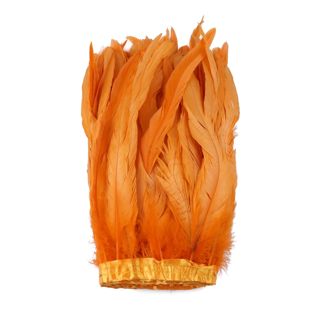 orange Окрашенные Цвет курица Петушиный Хвост перья отделкой курица Coque перо ленты для платья юбка; Детские карнавальные костюмы Шлейфы - Цвет: orange