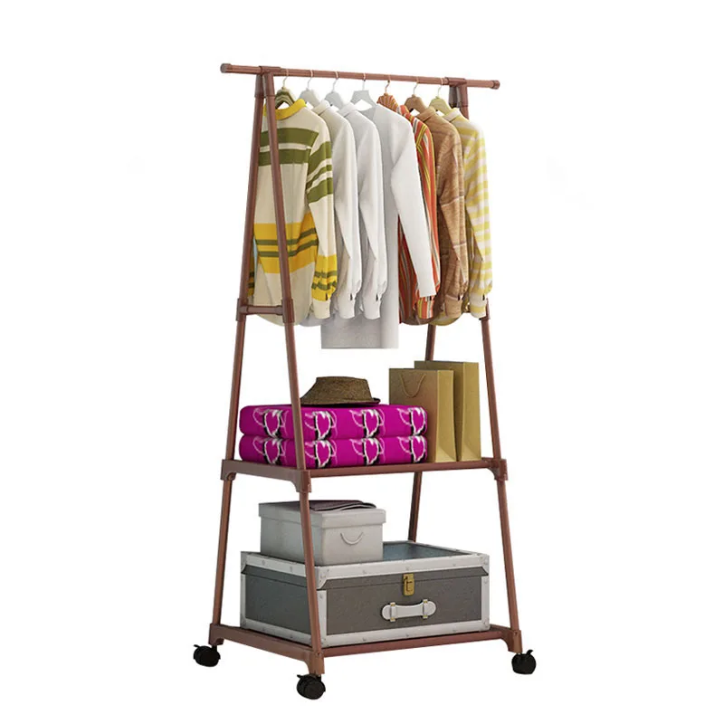 

BAHMETEV Creative Multi-functional Clothes Rack Simple Coat Rack Movable Hanger Home Bedroom Floor Standing Clothes Hanger