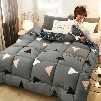 

Winter Thick Duvet Luxury Printing Fabric Cartoon Style Comforter Soft And Warm Quilt Bed Set Twin Queen King Size Blanket CF3