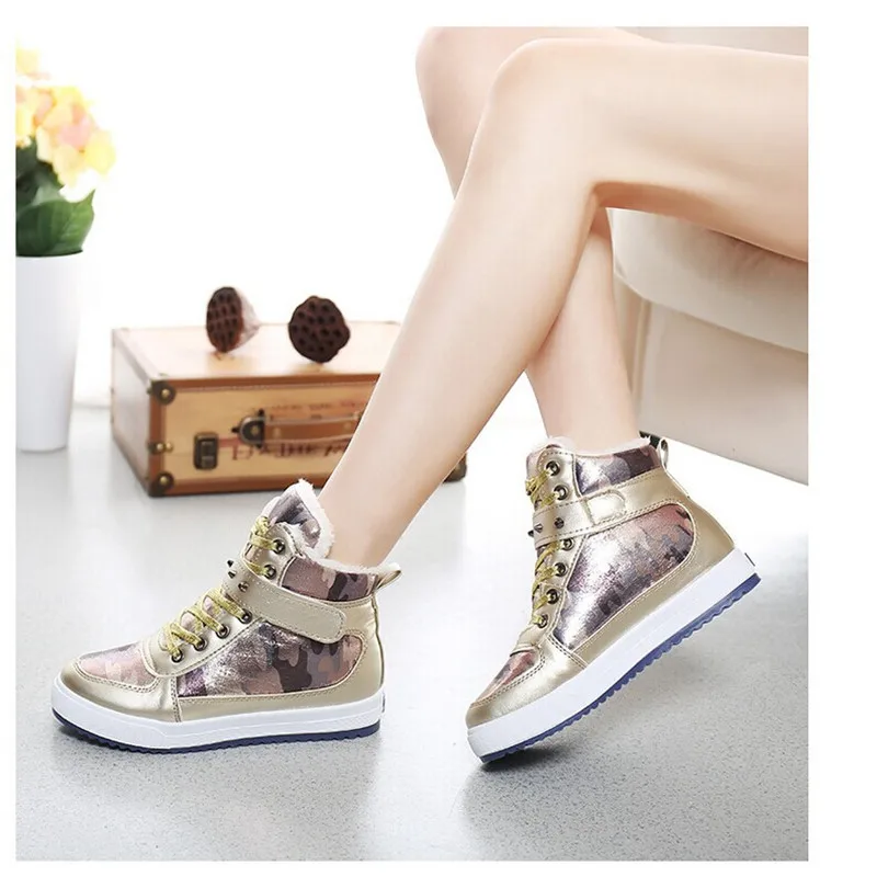 

Women Wedge Sneakers 2019 Hot Winter Fashion Casual Shoes Women High Platform Shoes 6 cm Thick Soled Female Trainers