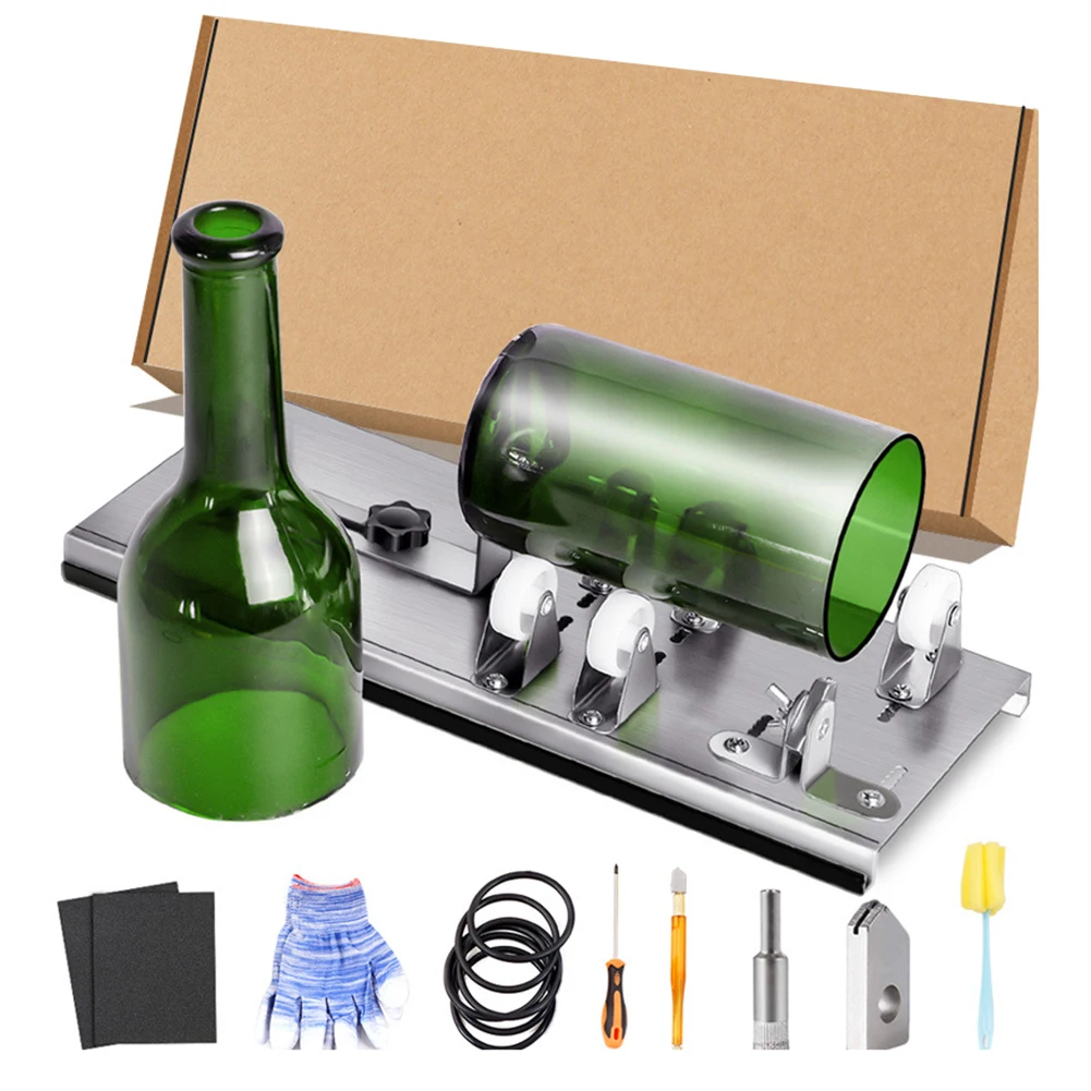 

Glass Bottle Cutter Set Wine Beer Bottles Craft Sculptures Cutting Machine for Adults Glass lighting design DIY Artworks Holder