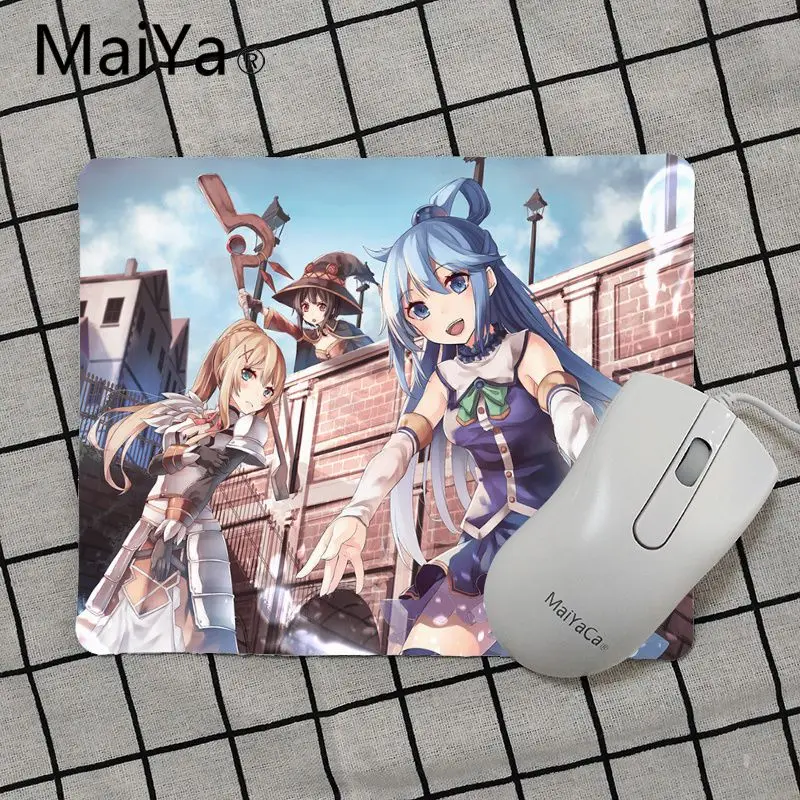 Maiya высокое качество Konosuba Megumin аниме уникальная настольная панель коврик для игровой мыши Лидер продаж подставка под руку мышь - Цвет: No Lock Edge18x22cm