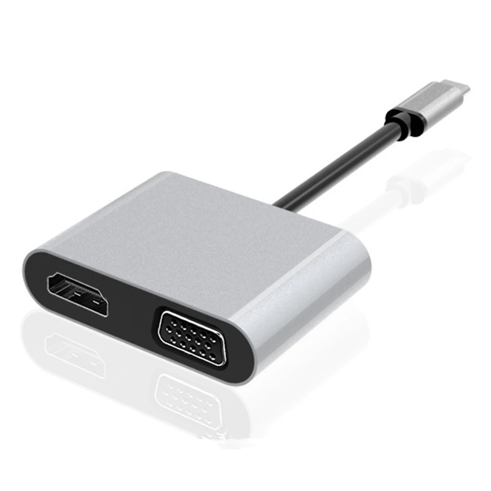 4 в 1 USB C type C к HDMI 4K VGA USB 3,0 Аудио Видео адаптер конвертер USB3.0 аудио адаптер видео адаптер
