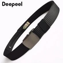 

Deepeel 1pc 3.2*125cm Men's Smooth Alloy Buckle Tactical Belt Unisex Nylon Zipper Hide Money Outdoor Sporty Man Safety Waistband
