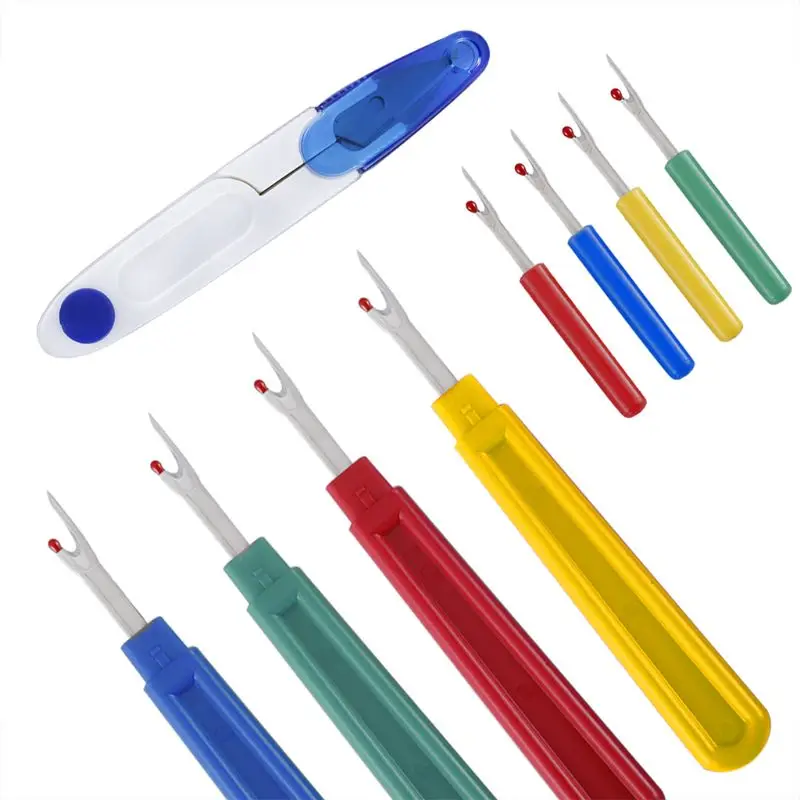 

9pcs Seam Ripper Stitch Unpicker With Plastic Handle Thread Cutter DIY Sewing Remover Combination Cross Embroidery Tools