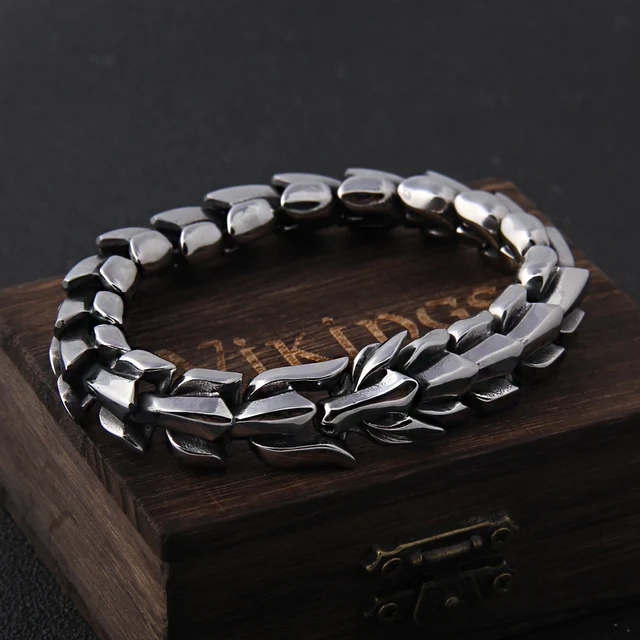 Viking Ouroboros Vintage Punk Stainless Steel Bracelet 1
