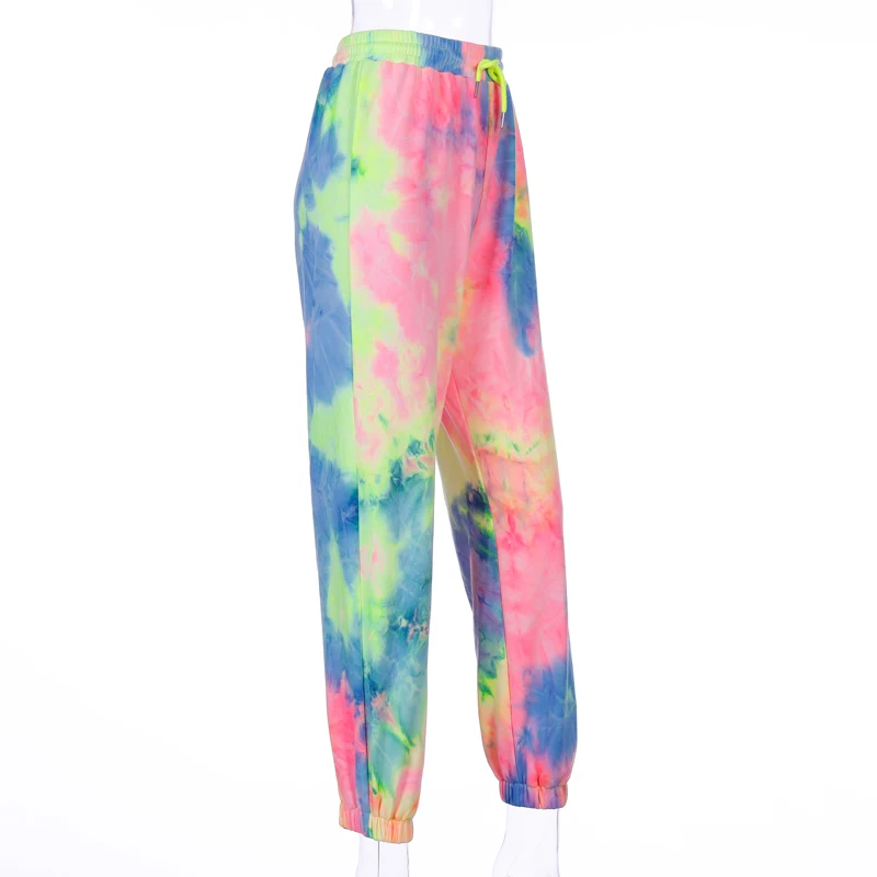 Chicology neon tie dye joggers high waist long baggy pants women sweatpants loose trousers autumn winter streetwear clothes