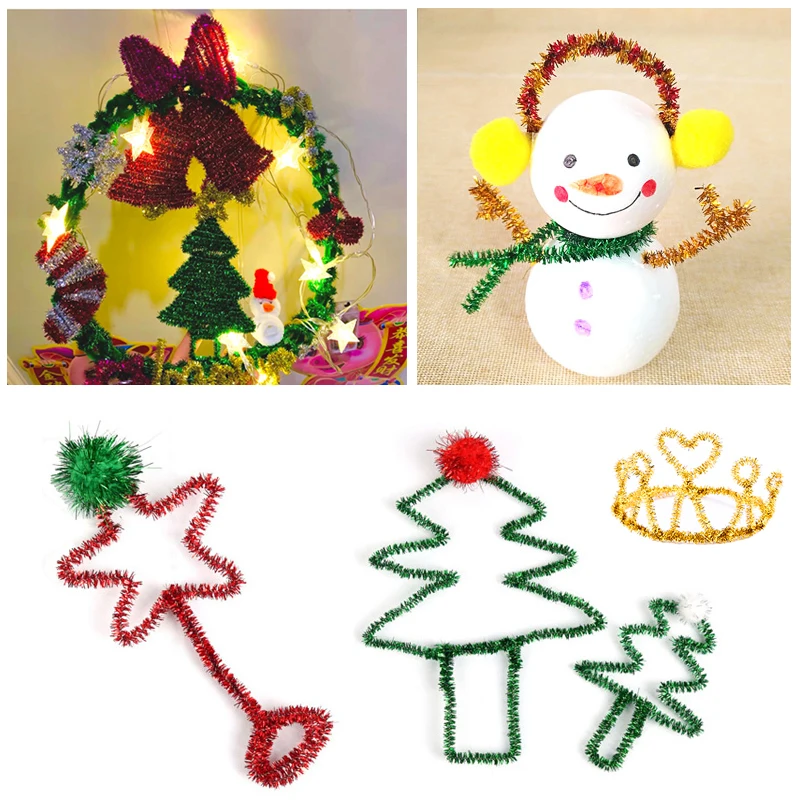 Chenille Pipe Cleaners Chenille Craft Supplies Craft Toys Educational Toys Glitter Chenille Stems Pipe Cleaners 30/50/100pcs