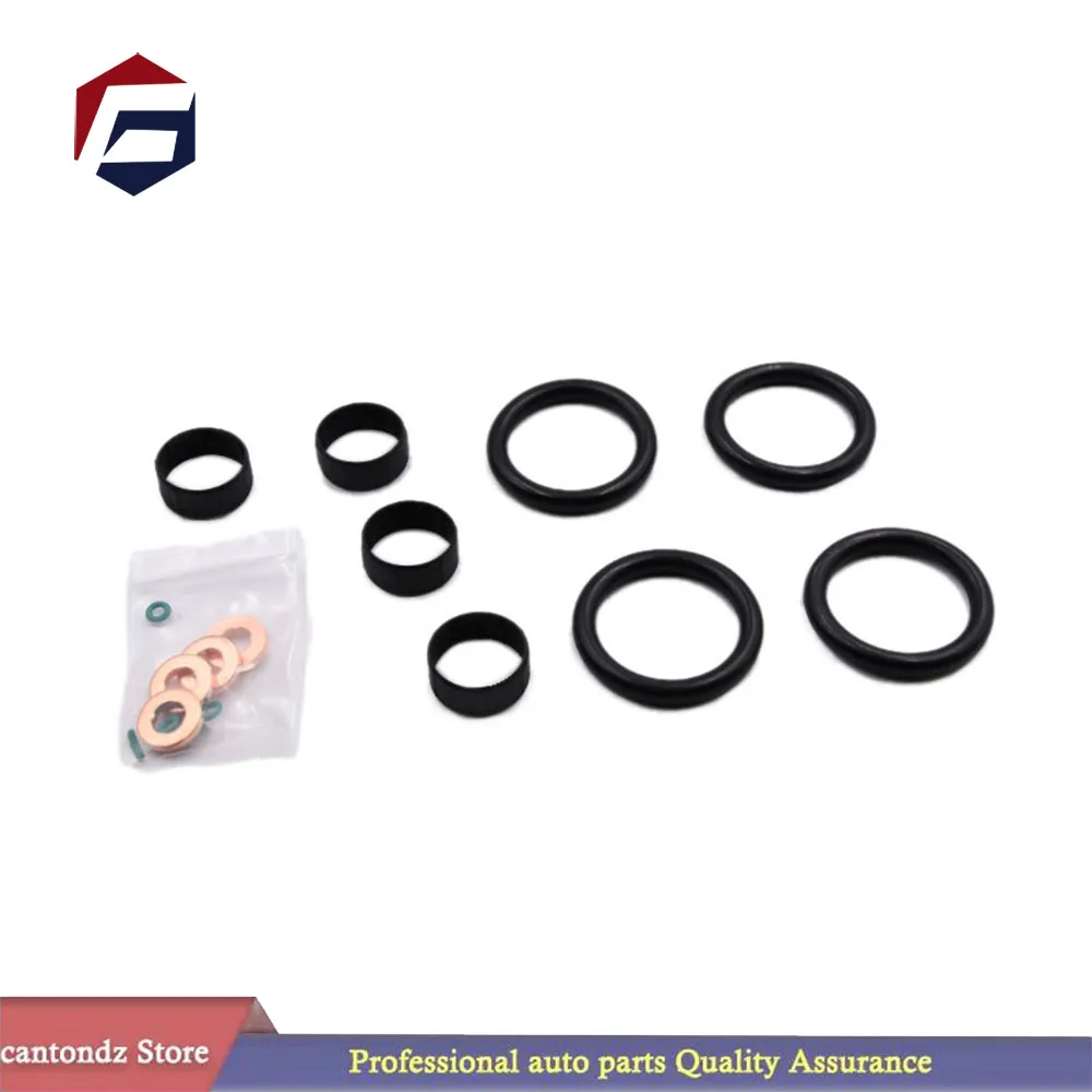 Car 16PCS car gasket For Ford Fiesta 1.4 TDCi Duratorq Fuel Injector Seal + Washer + Oring Set 1204698