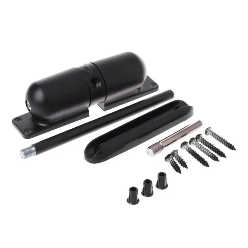 Черный Регулируемый поверхностный монтаж автоматический пружинный Дверной доводчик противопожарная пробка