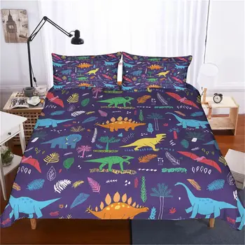 

Cartoon Dinosaur Duvet Cover Set Blue Bedding Sets Bedroom Decor Bed Set Doona Quilt Comforter Cover with Pillowcases Dropship
