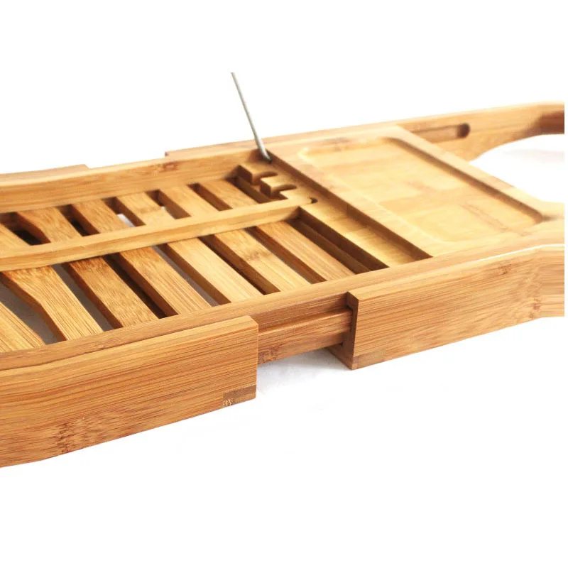 Выдвижная полка для ванной комнаты лоток для ванной Душ Caddy Bamboo Ванна стеллаж полотенце винный держатель для книги хранения организации аксессуары