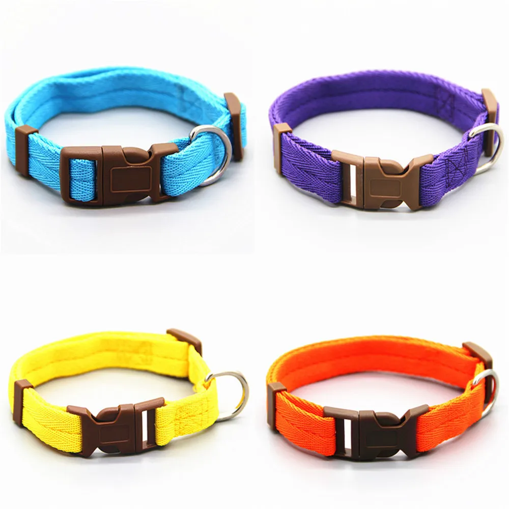 Pet Dog Collar Classic Solid Basic Polyester Nylon Dog Collar with