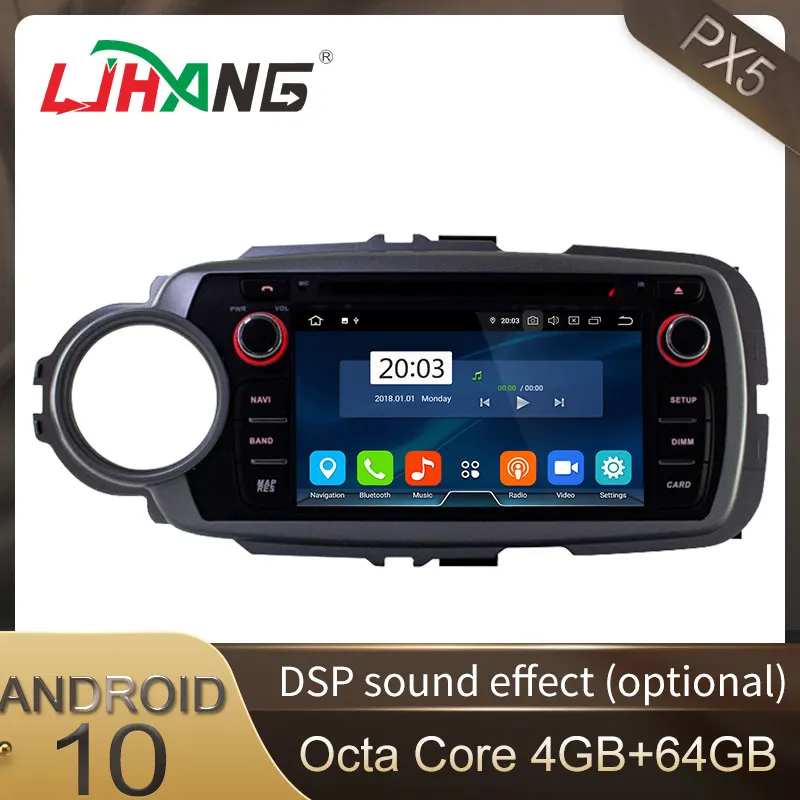 LJHANG IPS 8 ядер Android 10 автомобильный dvd-плеер для TOYOTA YARIS 2012-2017 WIFI Мультимедиа GPS