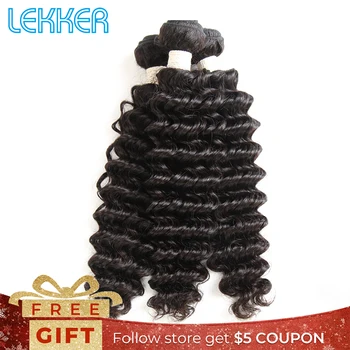 

lekker Virgin Hair Deep Wave Bundles 8inch to 30 inch Natural Color Hair Weaves for Black Women