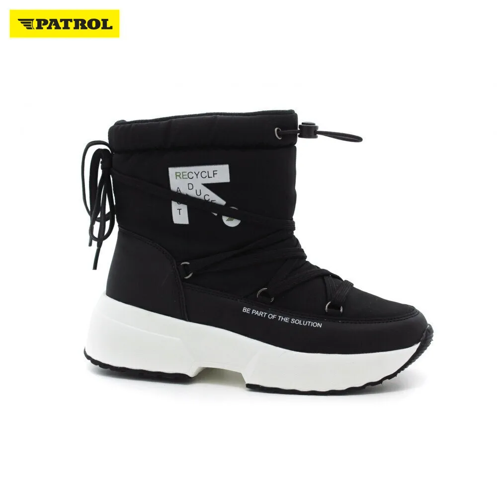  Женская обувь PATROL п/сапоги, осень зима, текстиль/искусственная кожа, цвет черный, подкл. иск.мех 