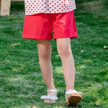 Однотонные летние шорты со средней талией для детей; повседневные штаны из хлопка; Одежда для девочек-подростков; детские школьные короткие брюки