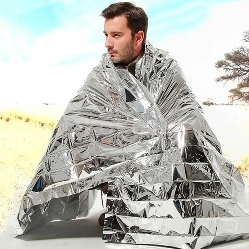 

Portable Waterproof Emergency Blanket Windproof Survival Rescue Thermal Mylar Camping Blankets Outdoor Life-saving Equipmet